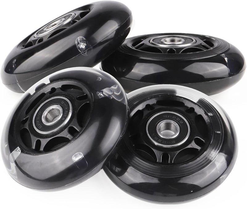 WHEELGOO 8 قطع عجلات التزلج على الجليد مع أضواء LED 64/70/72/76/80 مم مع حشوات 85-88A للأطفال والمبتدئين - Image 4